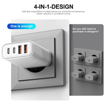 Carica l'immagine nel visualizzatore di Gallery, Caricatore USB C Alimentatore - 45W Presa Rapido Replacement for iPhone 16 15 14 13 12 11 Pro Max Plus Mini SE 2020 XS XR,Pad,4-Port USB C Spina Caricabatterie Carica Batterie USBC Cellulare