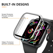 Carica l'immagine nel visualizzatore di Gallery, Amzpas 【2 PEZZI】 Cover per Apple Watch SE 40mm Series 6/ Series 5/ Series 4 40mm con Vetro Temperato,Copertura Completa 