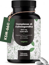 Carica l'immagine nel visualizzatore di Gallery, Ashwagandha Capsule Alta Dose KSM-66, 130 Compresse, 600 mg al Giorno