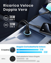Carica l'immagine nel visualizzatore di Gallery, INIU Carica Batteria per Auto, 66W Total Presa Accendisigari USB C PD &amp; QC 3.0 Fast Charging Caricabatterie, Caricatore 