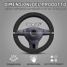 Carica l'immagine nel visualizzatore di Gallery, 1 Coprivolante Auto, Coprivolante Per Auto Grigio Nero Diametro 38 Cm, Coprivolante In Fibra Sintetica, Per Comfort E Pr