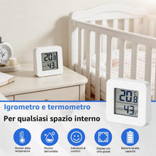 Carica l'immagine nel visualizzatore di Gallery, 6 Piccolo Igrometro Imidità Casa,Mini Igrometro Termometro Digitale LCD