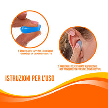 Carica l'immagine nel visualizzatore di Gallery, 30 Pezzi Tappi per Orecchie Silicone - 32dB Antirumore Dormire e Nuoto, Blu