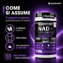 Carica l'immagine nel visualizzatore di Gallery, NAD+ Liposomiale 4 in 1, 240 Capsule Vegetali – Con Nicotinamide Riboside Cloruro, Quercetina Fitosoma e Trans-Resveratr