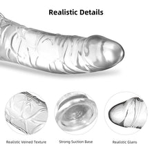 Carica l'immagine nel visualizzatore di Gallery, Dildo Trasparente Realistico – Consolatore da 20 cm Morbido e Flessibile con Forte Ventosa, Modello Anale per Principian