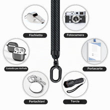Carica l'immagine nel visualizzatore di Gallery, New&amp;Teck Cavo per telefono cellulare con 2 patch, cordino per telefono 1 m60 resistente, regolabile, elegante compatibil