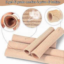 Carica l'immagine nel visualizzatore di Gallery, Protezione Dita Piedi,4 Pezzis Silicone Protezione Dita Piedi,Copri Dita in Gel Tagliabile,Protezione Tubolare Gel Per P