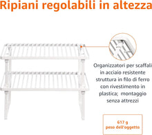 Carica l'immagine nel visualizzatore di Gallery, Amazon Basics Ripiani portaoggetti impilabili da cucina, Bianco