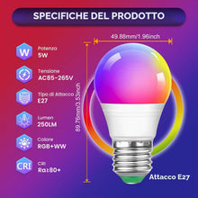 Carica l'immagine nel visualizzatore di Gallery, 4 Pezzi 5W Lampada a LED Multi-color Dimmabile a Più Color Dimmabile Con Il Bulbo Che Cambia Il Colore Di Tipo a Vite E2