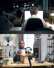 Carica l'immagine nel visualizzatore di Gallery, QWORK® Supporto per Telefono con Anello Luminoso, Telefono Morsetto per Montaggio su scrivania, per Streaming Live, Regi