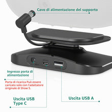 Carica l'immagine nel visualizzatore di Gallery, Supporto per Show 8 3a gen e telefono - PlusAcc Supporto stazione di ricarica regolabile con porta USB-C/A due, compatib