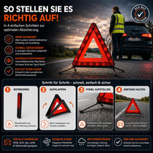 Carica l'immagine nel visualizzatore di Gallery, Triangolo d’Emergenza Auto 2027 Rosso ECE R27 – Accessorio di Sicurezza Stradale per Incidenti e Guasti – Pannello Rifle