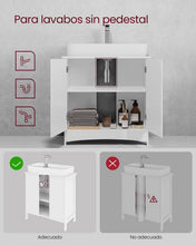 Carica l'immagine nel visualizzatore di Gallery, VASAGLE Mobile Sottolavabo per Bagno, con 2 Ante, 60 x 30 x 60 cm