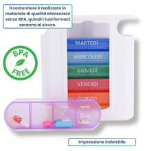 Carica l'immagine nel visualizzatore di Gallery, Torre Dose Pillole Settimanale Italiana | Organizzazione Settimanale dei Medicinali | 7 giorni | 4 Momenti di Assunzione