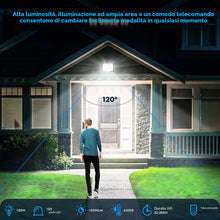 Carica l'immagine nel visualizzatore di Gallery, Faro LED da 100 W con sensore di movimento, 10.000 lm, con telecomando, bianco freddo 6500 K, ultra luminoso, impermeabi