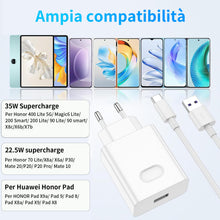 Carica l'immagine nel visualizzatore di Gallery, 35W Super Charge Caricatore rapido, for Honor 400 Lite 5G, Smart, 200 Lite, 90 L ite, X9a, X8b, X8c, X9c, X7b, X6c, X6b,