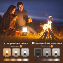 Carica l'immagine nel visualizzatore di Gallery, Lanterna da Campeggio, Luci di Emergenza con Batteria ricaricabile da 5000mAh per black-out, 3 Colori, Torcia Portatile 