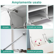 Carica l'immagine nel visualizzatore di Gallery, QEIHITYO 4 Pezzi Pistoni per Ante Cucina 100N Ammortizzatori Molle a Gas per Cerniera di Mobili Argento