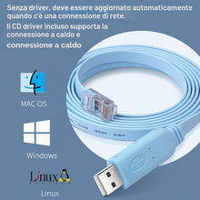 Carica l'immagine nel visualizzatore di Gallery, 10Gtek Cisco Console Cable USB to RJ45 with FTDI Chip 6ft/1.8m for RS232 Routers/Switches, Support Windows, MAC, Linux