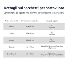 Carica l'immagine nel visualizzatore di Gallery, Amazon Basics Sacchetti sottovuoto con Pompa a Mano, Cerniera, Misura Medio, Confezione da 5, Trasparente