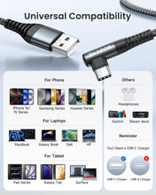 Carica l'immagine nel visualizzatore di Gallery, ZKAPOR Cavo USB C 2Pezzi 2M Cavo USB C 90 Gradi Cavo Ricarica Rapida Type C