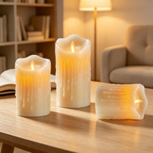 Carica l'immagine nel visualizzatore di Gallery, Lonkenn Set di 3 Candele LED Ricaricabili con Telecomando e Timer - Effetto Cera Reale, Fiamma Tremolante, Cavo USB Type
