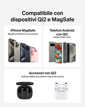 Carica l'immagine nel visualizzatore di Gallery, Belkin Tappetino di ricarica wireless magnetica 15 W con supporto, caricatore wireless Qi2 compatibile con MagSafe per i