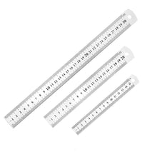 Carica l'immagine nel visualizzatore di Gallery, Set di 3 righelli di precisione in acciaio INOX, Inossidabile Righelli Metallo Bilancia a Doppia Faccia 15cm/20cm/30cm R