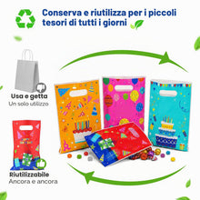 Carica l'immagine nel visualizzatore di Gallery, Brencco 50 Sacchetti Compleanno Bambini, 16,5 × 25 cm, 4 Colori