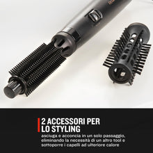 Carica l'immagine nel visualizzatore di Gallery, Remington Spazzola ad Aria Calda - 2 accessori: Spazzola Rotonda da 19 mm e 25 mm - Blow Dry&amp;Style: Asciuga e Modella, i