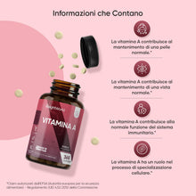 Carica l'immagine nel visualizzatore di Gallery, Vitamina A, 365 Compresse Vegane, (1+ Anno), Vit A come Retinil Acetato