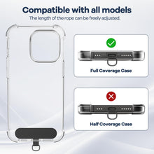 Carica l'immagine nel visualizzatore di Gallery, caslord Cordino per Cellulare con 2 Patch Nero Universali