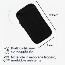Carica l'immagine nel visualizzatore di Gallery, kwmobile Custodia Neoprene con Zip per Smartphone XL - 6,7/6,8" - Portacellulare a Tracolla - Porta Cellulare da Collo U