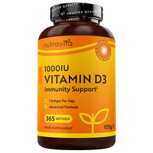 Carica l'immagine nel visualizzatore di Gallery, Nutravita Vitamina D3 1000 UI - 1 Anno