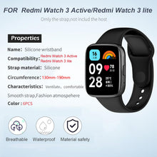 Carica l'immagine nel visualizzatore di Gallery, BDIG 6PCS Cinturino Compatibile con Xiaomi Redmi Watch 3 Active, Braccialetto Sportivo di Ricambio in Morbido Silicone