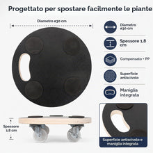 Carica l'immagine nel visualizzatore di Gallery, Green>it® Carrello per Piante in impiallacciato, Ø 30 cm