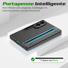 Carica l'immagine nel visualizzatore di Gallery, Compatibile con Cover Samsung Galaxy Z Fold 8 con Penna, Custodia Rigida Effetto Pelle, Protezione Cerniera e Fotocamera