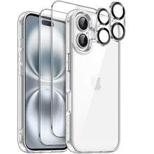 Carica l'immagine nel visualizzatore di Gallery, JETech Cover 5 in 1 per iPhone 16, Anti-Ingiallimento, Trasparente