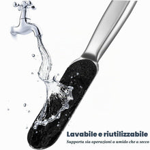 Carica l'immagine nel visualizzatore di Gallery, Acciaio Inox Raspa Piedi e 20pcs Carta Abrasiva, Lima strumenti piedi, Lima per Piedi e Talloni, Calli Remover Pedicure 
