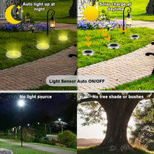 Carica l'immagine nel visualizzatore di Gallery, Bowfar Luci Solari da Giardino, 8 Pezzi 12 LED Lampade Solare da Terra, IP65 Impermeabili, Bianco Caldo Faretti Sepolta 