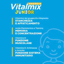 Carica l'immagine nel visualizzatore di Gallery, Vitalmix Energia Junior, Integratore per Bambini e Ragazzi, Sostegno Memoria e Difese Immunitarie, 14 Flaconcini Monodos