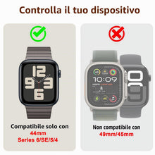 Carica l'immagine nel visualizzatore di Gallery, Metallo 2 in 1 Cover per Apple Watch Series 6/SE/5/4 44mm Con Coperchio Posteriore, Custodia Rigida Cornice Cover Protet