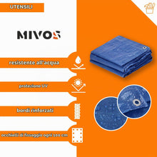 Carica l'immagine nel visualizzatore di Gallery, Mivos Telo di Copertura Impermeabile 3 x 3 m -Blu - PP-PE 60 g/m² -