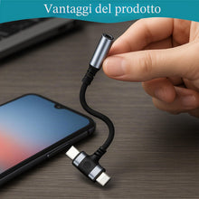 Carica l'immagine nel visualizzatore di Gallery, Adattatore Audio USB-C e Lightning a Jack 3,5mm, Cavo Dongle HiFi per iPhone e Samsung Galaxy, 12cm