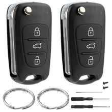 Carica l'immagine nel visualizzatore di Gallery, 2 Pezzi Guscio Chiave Compatibile con Hyundai ix35 ix20 i30 i20 i10 e Kia Sportage Soul Ceed Rio Picanto Venga 3 Tasti T