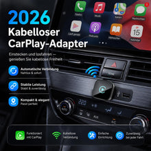Carica l'immagine nel visualizzatore di Gallery, sunweyer CarPlay wireless a forma di T e adattatore automatico Android: aggiornamento cablato a wireless, design compatt