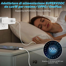 Carica l'immagine nel visualizzatore di Gallery, 120W SUPERVOOC Caricatore Rapido con Cavo USB C 1M per OPPO Find X5 X3 2 Neo Reno13FS 13F 12 11F per realme GT 7 Pro 6 6