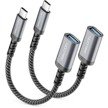 Carica l'immagine nel visualizzatore di Gallery, deleyCON 2x Adattatore USB-C a USB 10 Gbps OTG - Spina C a Presa A - Cavo per iPhone 17/16/15 Air/Pro/Max, Galaxy S25/S2