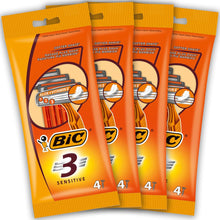 Carica l'immagine nel visualizzatore di Gallery, BIC 3 Sensitive, Rasoi Usa e Getta, Rasoi da Uomo, 3 Lame, Confezione da 4 Pacchi da 4 Pezzi