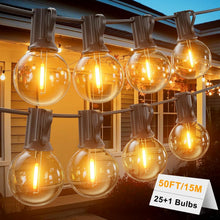 Carica l'immagine nel visualizzatore di Gallery, Catena Luminosa Esterno 15M,LED Catena Luminosa con 25+2 Luci G40, 2700K Bianco Caldo, IP45 Per Giardino, Terrazza e Fes